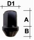 Wielmoer (Dop 17)  M12x1.50 Hoogte 34.0 mm zwart