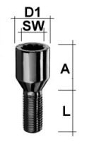 Inbus Kegel 60&deg; (Tuning) M12x1.50 L40zwart