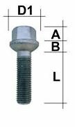 (R13)Wielbout M14x1.50 Dop17 Lengte 33mm